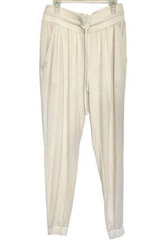 Loft  Womens Sleep Sz XS Jogger Pants Loungewear Pajama Sleepwear Cream Pockets