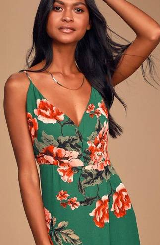 Lulus Floral Flirtation Dark Green Floral Print Wrap Maxi Dress XS - $50  New With Tags - From K