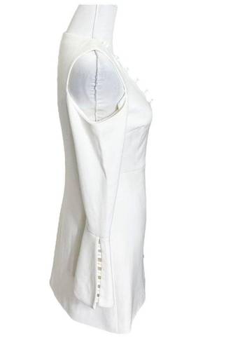 Alexis  White Bell Sleeve Button Down Blazer Cold Shoulder Mini Dress Size XS