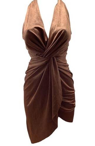 Day & Night  Copper Brown Twist Open Back Dress Size Medium New with Tags