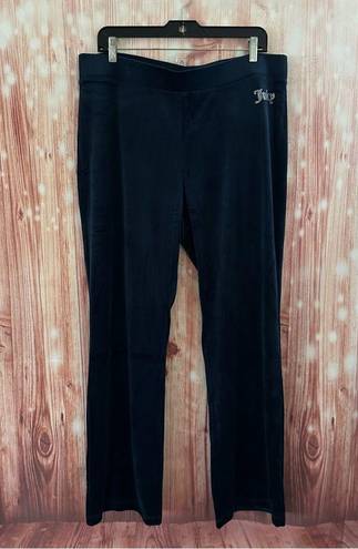 Juicy Couture  Navy Blue Rhinestone Logo Velour Track Pants