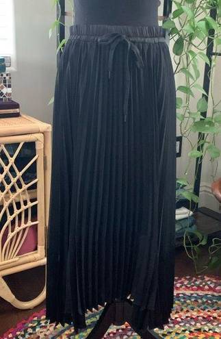 Bailey 44 Black Pleated Cutout Elastic Waist Midi Maxi Skirt - Medium