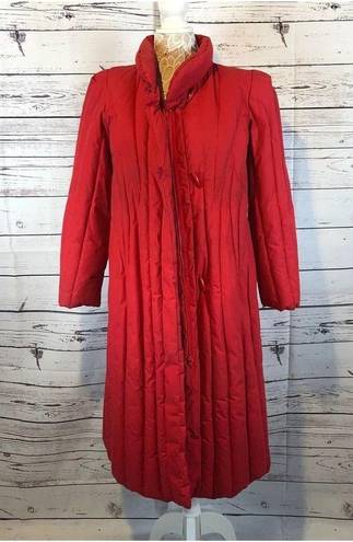 Edge 1980s The Waters  Vintage Red Quilted Down Puffer Coat size small