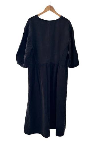 Everlane  The TENCEL Puff-Sleeve Dress in Black XL NWT