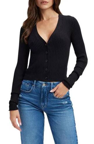 Good American Cozy Rib crop Cardigan