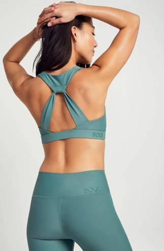 SoulCycle SOUL BY  Twisted Half Racerback Sports Bra Teal Green Size M