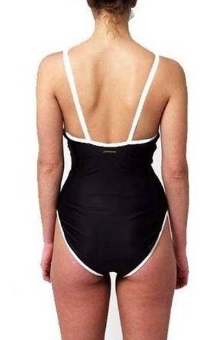 Juicy Couture  Logo Placement Black/White One Piece Swimsuit Sz M