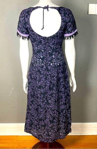 Betsey Johnson Vintage Betsy Johnson long Dress Black label witch black pink eyelet size s