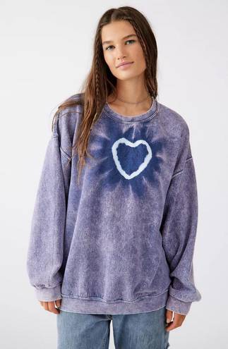 Urban Outfitters blue mini heart crewneck