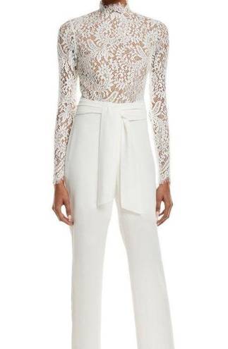 Misha Collection White Lace Jumpsuit, Bridal