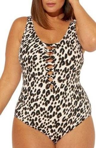 Bleu Rod Beattie  one piece cheetah lace up 12