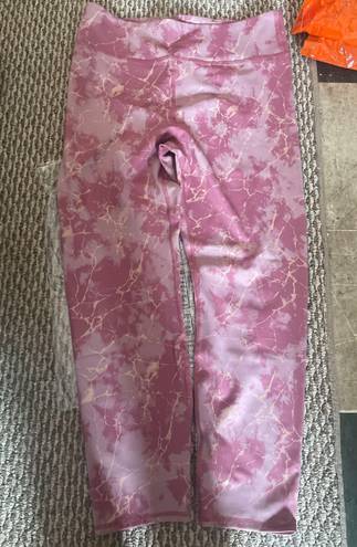 Susan Graver "As Is"  SG Sport Regular Printed Contour Knit Crop Leggings Dusty Rose