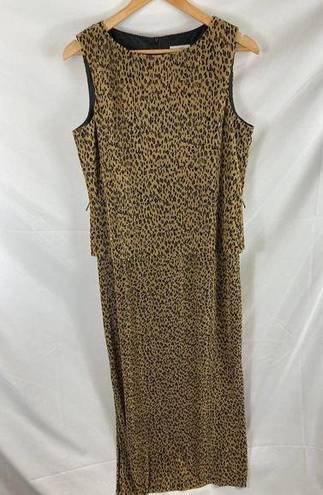 Scarlett  Vintage Animal Print Pleated Maxi Dress size 11/12