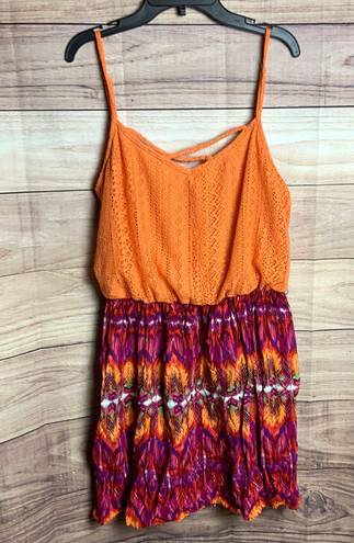 City Triangles Orange/Southwest Sundress Jr L