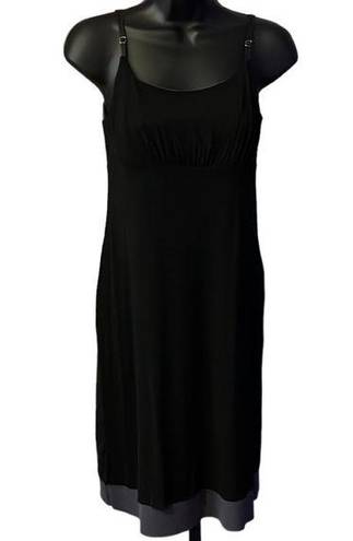 Esprit  Medium Black Gray Slip Dress Y2K