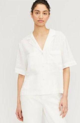 Everlane  The Linen Workwear White Short Sleeve Button Down L