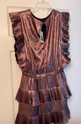 TCEC Metallic Pleated Dress