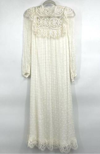 Zimmermann Zimmerman Ivory Lace Swiss Dot Long Sleeve Midi Dress