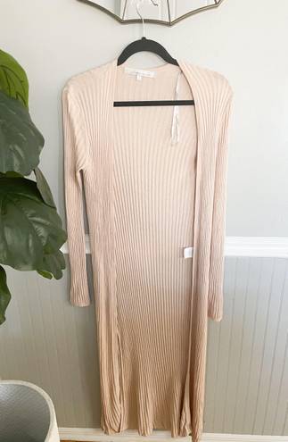 Lovers + Friends  Davenport Ribbed Knit Camel Duster Size Small