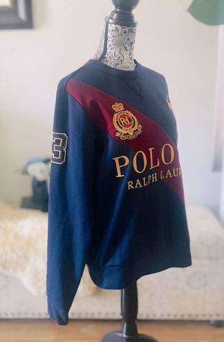 Polo  Ralph Lauren Royal Crest Big Pony Sweatshirt in Navy Blue & Maroon