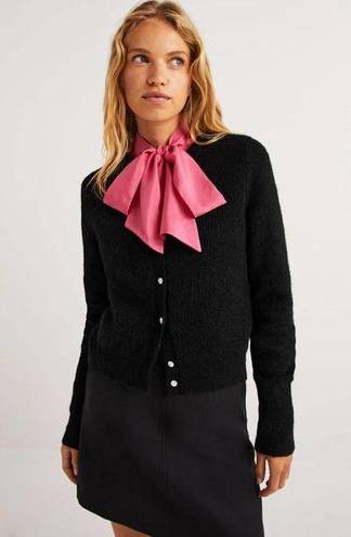 Boden USA Boden Jewel Button Fluffy Black Cardigan