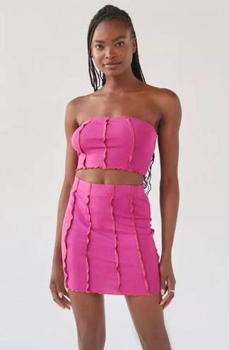 Urban Outfitters Berry/ Hot Pink Strapless Top & Skirt Set