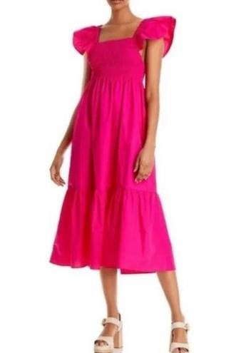 Jason Wu  NWT Tiered Peplum Maxi Dress Open Back Spring Cottagecore Barbie Pink M