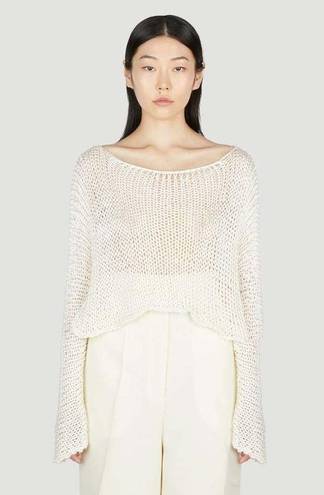 The Row  Stelle Top in Ecru Large Womens Knitted Sweater