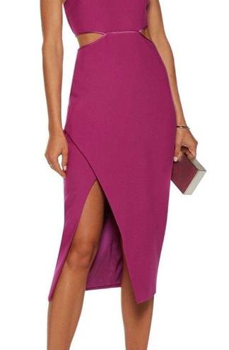 Cinq à Sept Cinq a Sept Yael Cut Outs Halter Midi Dress Orchid Pink Muted Mauve Long Slit 10