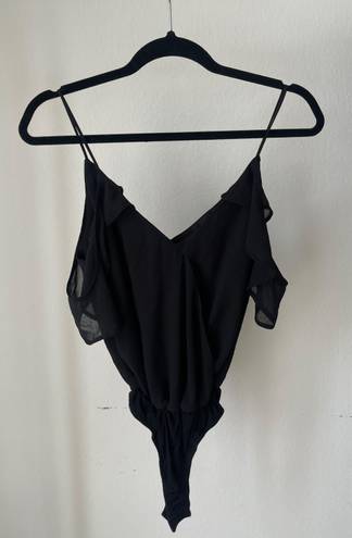 4S13NNA Black Top With Ruffled Arms 