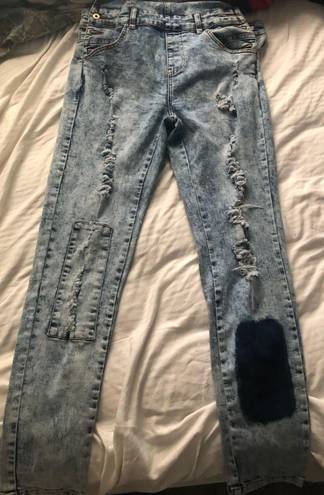 Brandy Melville Distressed Jean Overalls