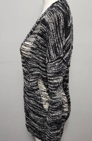 BKE  black marled shredded cardigan size xs