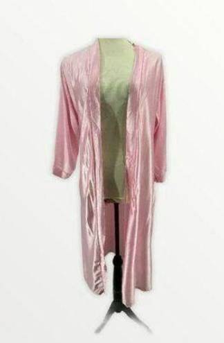 Second Skin Vintage Kiki Pale Pink Nylon  3/4 Sleeve Robe