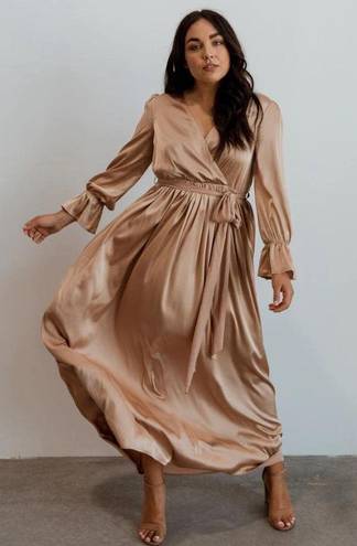 Holly Satin Maxi Dress Gold Size XL