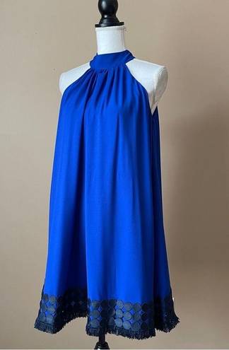 Badgley Mischka BELLE  | Cobalt Blue Eli Halter Dress Sz 2