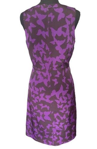 Loft  Purple Butterfly Sleeveless Dress - Size 6