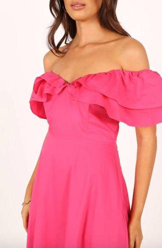 Petal and Pup  Cabo Magenta Frill Sleeve Midi Dress S