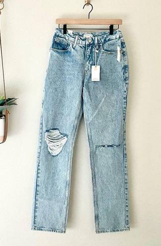 Good American NWT  Good '90s Ripped High Waist Relaxed Jeans GNIC999T Blue953 6