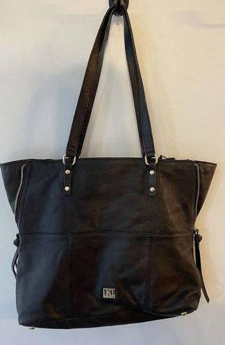 Kooba  EVERETTE Black Leather Shoulder Carryall Tote Bag Satchel Handbag Purse