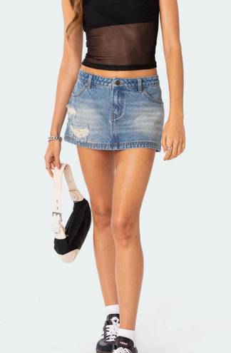 Edikted Low Rise Jean Skirt