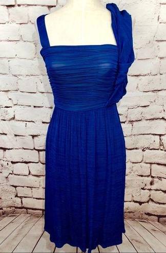 Tracy Reese  Cobalt Blue Ruched Draped Dress