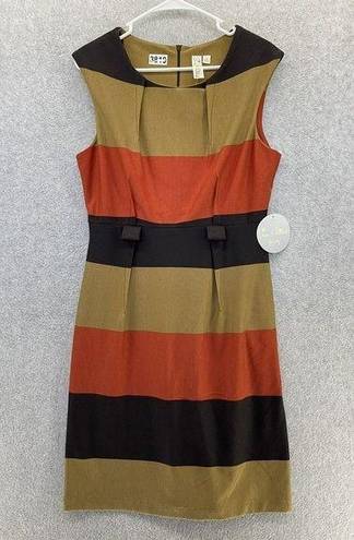 Emma & Michele  Women's A Line Dress Sleeveless Brown Orange Size 10 Fall Colors