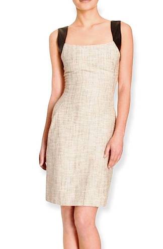 L'Agence L’AGENCE Tweed Leather Straps Mini Dress