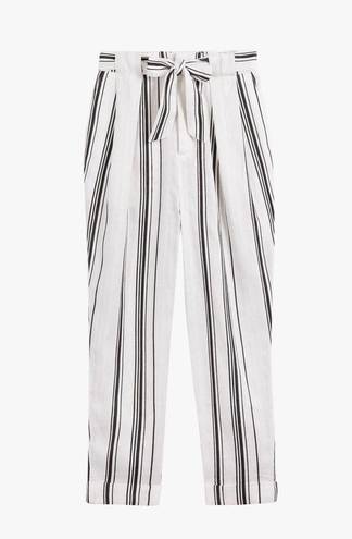 Ted Baker  London Asherr White Striped Tapered Trouser Pants Size 4