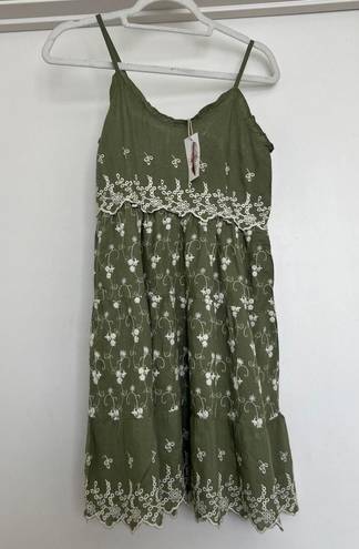 Jessica Simpson  Green Embroidered Dress