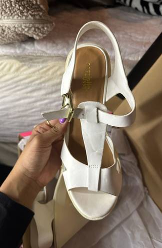 Charlotte Russe White Heeled Wedges