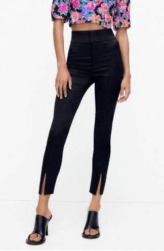 Zara, Pants & Jumpsuits, Zara Satin Effect High Waist Slit Leggings