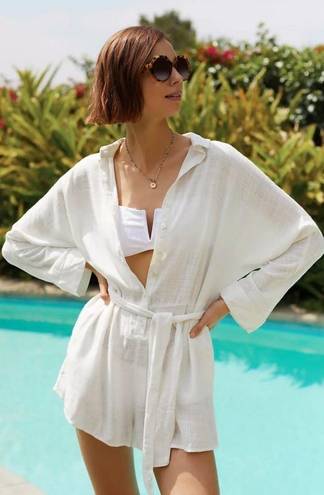 l*space L* Coronado Cover-up Romper in Beige Size Medium