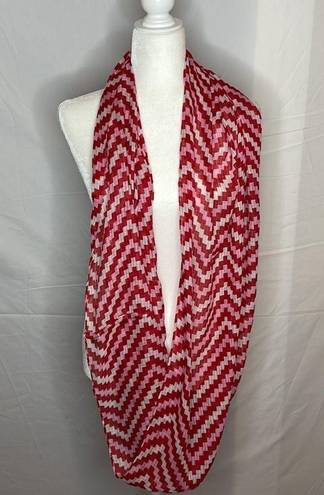 infinity Scarf  Red White Pink Lightweight