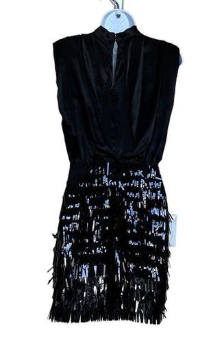 Amanda Uprichard  Simran Sequin Mini Dress Black XS Cocktail Flapper Flawed DIY